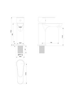 Смеситель для раковины Wonzon & Woghand Alfa WW-A40202-BGG тёмный графит